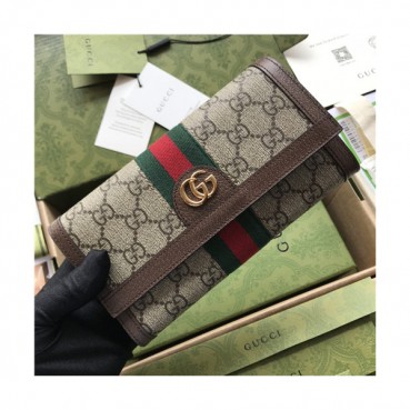 Gucci 2021 Women's Leather Wallet,19cm,GUW0193 - 구찌 2021 여성용 레더 장지갑,19cm,베이지