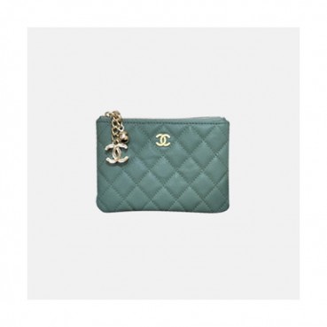 Chanel 2021 Women's Leather Coin purse 11cm - 샤넬 2021 여성용 레더 코인퍼스,11cm,CHAW0092,그린