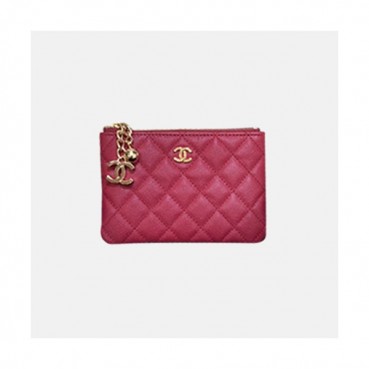 Chanel 2021 Women's Leather Coin purse 11cm - 샤넬 2021 여성용 레더 코인퍼스,11cm,CHAW0091,레드