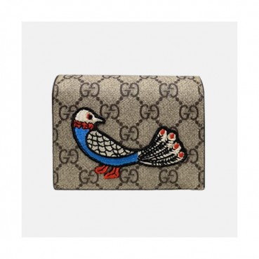 Gucci 2020 Embroidery Leather Wallet,11cm - 구찌 2020 임브로이더리 레더 반지갑,11cm,,GUW0174,베이지