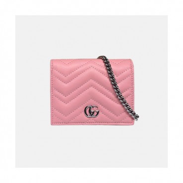 Gucci 2020 Ladies Leather Chain Wallet ,625693- 구찌 2020 여성용 레더 체인 반지갑,GUW0156.Size(11cm), 핑크