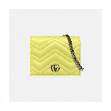 Gucci 2020 Ladies Leather Chain Wallet ,625693- 구찌 2020 여성용 레더 체인 반지갑,GUW0155.Size(11cm), 옐로우