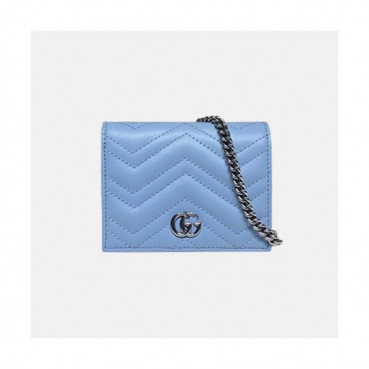 Gucci 2020 Ladies Leather Chain Wallet ,625693- 구찌 2020 여성용 레더 체인 반지갑,GUW0154.Size(11cm), 스카이블루