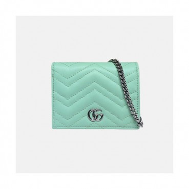 Gucci 2020 Ladies Leather Chain Wallet ,625693- 구찌 2020 여성용 레더 체인 반지갑,GUW0153.Size(11cm), 민트