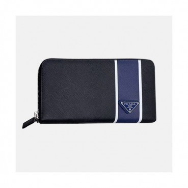 Prada 2020 Saffiano Mens Zip Round Wallet, 2ML028 - 프라다 2020 사피아노 남성용 지퍼 라운드 장지갑,PRAW0173,20CM.블랙블루
