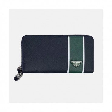 Prada 2020 Saffiano Mens Zip Round Wallet, 2ML028 - 프라다 2020 사피아노 남성용 지퍼 라운드 장지갑,PRAW0172,20CM.네이비그린