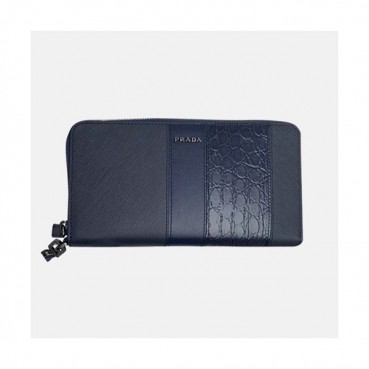 Prada 2020 Saffiano Mens Zip Round Wallet, 2ML028 - 프라다 2020 사피아노 남성용 지퍼 라운드 장지갑,PRAW0170,20CM.네이비