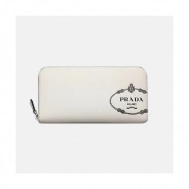 Prada 2020 Saffiano Mens Zip Round Wallet, 2ML317 - 프라다 2020 사피아노 남성용 지퍼 라운드 장지갑,PRAW0153,20CM.화이트