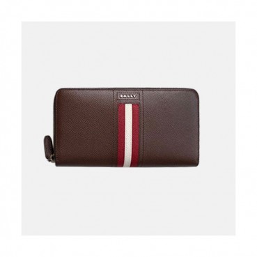 Bally 2020 Mens Leather Zip Round Wallet - 발리 2020 남성용 레더 지퍼 라운드 장지갑 BALB0062.브라운