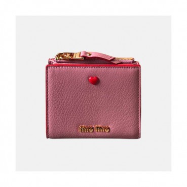 MiuMiu 2019 Leather Wallet 5ML023 - 미우미우 2019 레더 여성용 반지갑 MIUW0006, 핑크