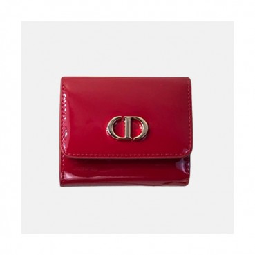 Dior 2019 Ladies CD Buckle Leather Wallet,10cm - 디올 2019 여성용 CD 버클 레더 반지갑  DIOW0013 ,10CM,레드