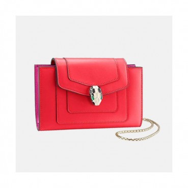 Bvlgari 2019 Leather Chain Wallet / Phone Bag -  불가리 2019 레더 체인 장지갑 / 폰 백 BVLW0007.Size(17.5CM).레드