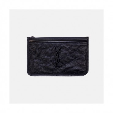 Saint Laurent 2019 Niki Leather Wallet,583577 - 입생로랑 2019 니키 여성용 레더 장지갑 SLW0057.21cm,블랙