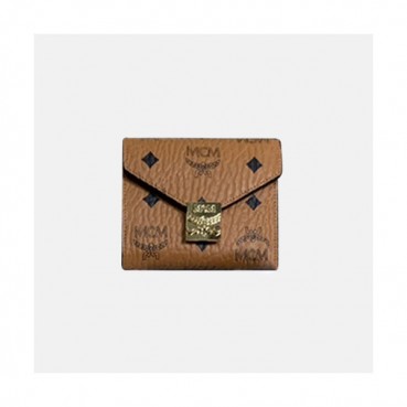MCM 2019 Ladies Canvas Wallet - 엠씨엠 2019 여성용 캔버스 반지갑 MCMB0012, 11.5cm,브라운