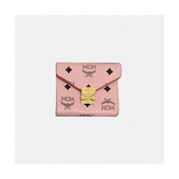 MCM 2019 Ladies Canvas Wallet - 엠씨엠 2019 여성용 캔버스 반지갑 MCMB0011, 11.5cm,핑크