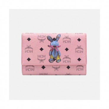 MCM 2019 Ladies PVC Canvas Wallet - 엠씨엠 2019 여성용 PVC 캔버스 중지갑 MCMB0010, 14cm,핑크