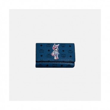MCM 2019 Ladies PVC Canvas Wallet - 엠씨엠 2019 여성용 PVC 캔버스 중지갑 MCMB0007, 14cm,블루
