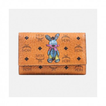 MCM 2019 Ladies PVC Canvas Wallet - 엠씨엠 2019 여성용 PVC 캔버스 중지갑 MCMB0005, 14cm,브라운