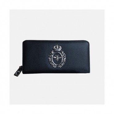 Dolce&Gabbana 2019 Leather Zip Round Wallet ,20CM - 돌체 앤 가바나 2019 레더 남여공용 지퍼 라운드 장지갑 DGW0001,20cm,블랙