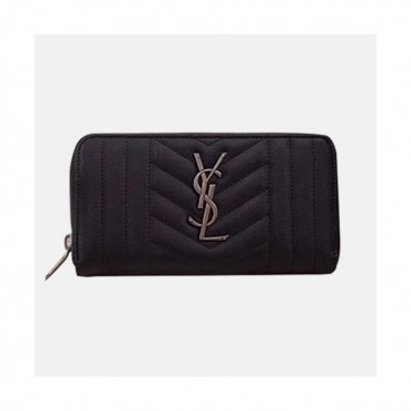 Saint Laurent 2019 Zip Round Wallet - 입생로랑 2019 남여공용 지퍼 라운드 장지갑 SLW0053.19cm,블랙