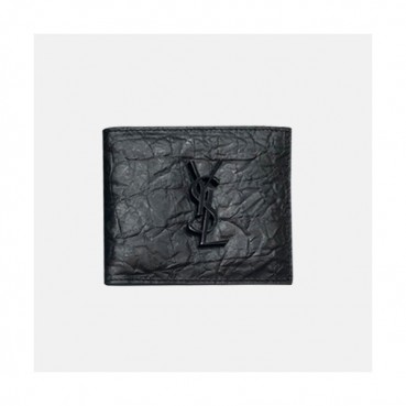 Saint Laurent 2019 Leather Wallet - 입생로랑 남여공용 레더 반지갑 SLW0051,11.5cm,블랙