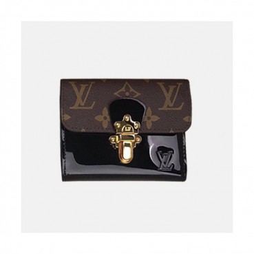 Louis Vuitton 2019 Cherrywood Compact Wallet M61912 - 루이비통 여성용 체리우드 컴팩트 월릿 반지갑 LOUW0229.Size(12cm).블랙+브라운