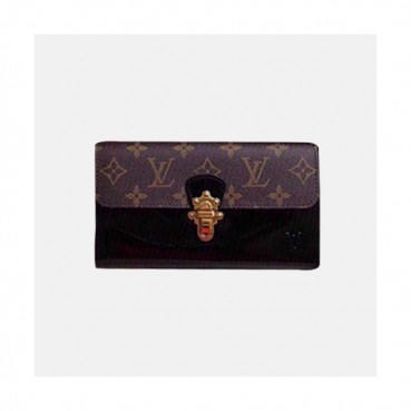 Louis Vuitton 2019 Cherrywood Wallet M61719 - 루이비통 여성용 체리우드 월릿 장지갑 LOUW0228.Size(19cm).블랙+브라운