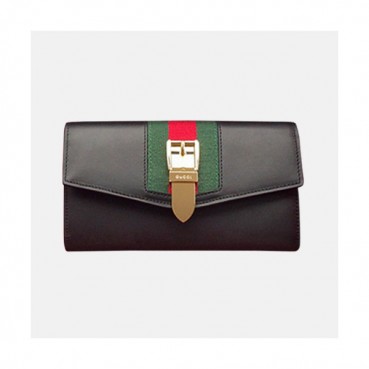 Gucci 2019 Ladies Sylvie Wallet 476084 - 구찌 2019 실비 여성용 장지갑  GUW0106.Size(19CM).블랙