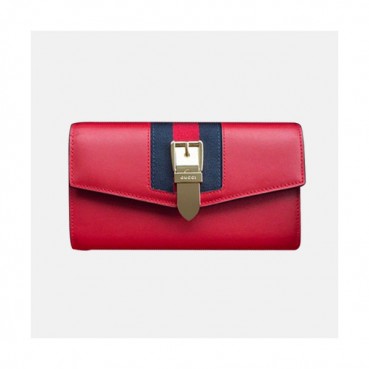 Gucci 2019 Ladies Sylvie Wallet 476084 - 구찌 2019 실비 여성용 장지갑  GUW0105.Size(19CM).레드