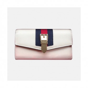Gucci 2019 Ladies Sylvie Wallet 476084 - 구찌 2019 실비 여성용 장지갑  GUW0103.Size(19CM).화이트