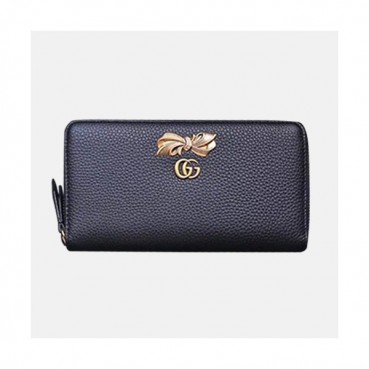 Gucci 2019 Ladies Leather Zip Round Wallet 524291 - 구찌 2019 여성용 레더 지퍼 라운드 장지갑 ,GUW0100.Size(19CM).블랙