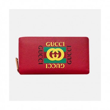 Gucci 2019 Logo Leather Zip Round Wallet  496317 - 구찌 로고 남여공용 레더 지퍼 라운드 장지갑  GUW0096.Size(19cm).레드