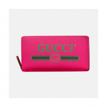 Gucci 2019 Logo Leather Zip Round Wallet  496317 - 구찌 로고 남여공용 레더 지퍼 라운드 장지갑  GUW0095.Size(19cm).핑크