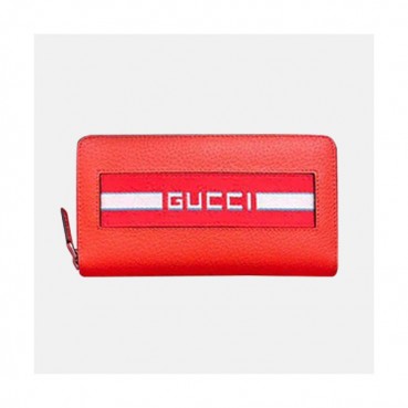 Gucci 2019 Stripe Leather Zip Wallet  408831 - 구찌 남여공용 스트라이프 레더 지퍼 장지갑  GUW0092.Size(19cm).레드