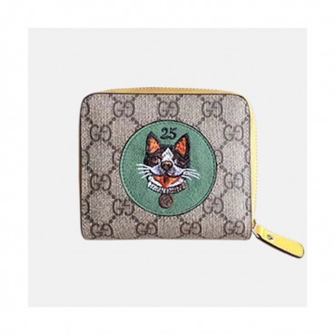 Gucci 2019 Supreme Bosco Patch Canvas Wallet  473905 - 구찌 슈프림 보스코 패치 캔버스 반지갑  GUW0088.Size(11cm).브라운