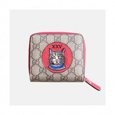 Gucci 2019 Supreme Bosco Patch Canvas Wallet  473905 - 구찌 슈프림 보스코 패치 캔버스 반지갑  GUW0087.Size(11cm).브라운