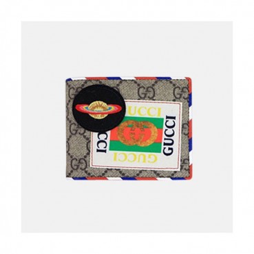 Gucci 2019 Patch Canvas & Leather Wallet  473905 - 구찌 패치 남여공용 캔버스 & 레더 반지갑  GUW0084.Size(11cm).브라운