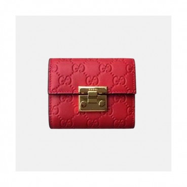 Gucci 2019 Padlock Leather Wallet,453155 - 구찌 패드락 레더 반지갑 GUW0070.Size(11CM),레드