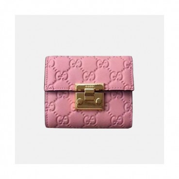 Gucci 2019 Padlock Leather Wallet,453155 - 구찌 패드락 레더 반지갑 GUW0069.Size(11CM),핑크