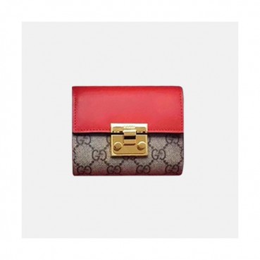 Gucci 2019 Padlock Canvas & Leather Wallet,453155 - 구찌 패드락 캔버스 & 레더 반지갑 GUW0064.Size(11CM),브라운