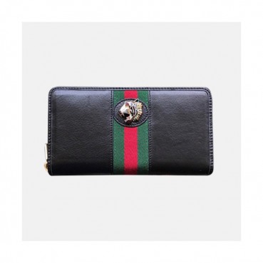 Gucci 2019 Rajah Tiger Head Zip Round Wallet 573791 - 구찌 2019 라자 타이거 헤드 남여공용 지퍼 라운드 장지갑  GUW0051,Size(19CM).블랙