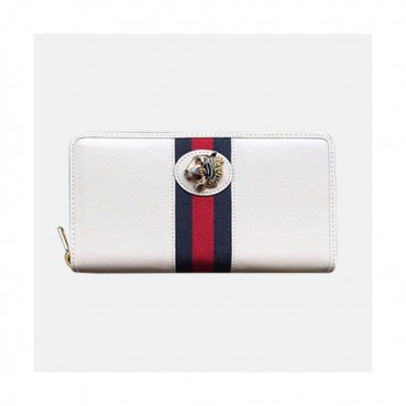 Gucci 2019 Rajah Tiger Head Zip Round Wallet 573791 - 구찌 2019 라자 타이거 헤드 남여공용 지퍼 라운드 장지갑  GUW0050,Size(19CM).화이트