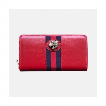Gucci 2019 Rajah Tiger Head Zip Round Wallet 573791 - 구찌 2019 라자 타이거 헤드 남여공용 지퍼 라운드 장지갑  GUW0049.Size(19CM).레드