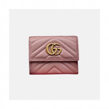 Gucci 2019 Marmont Matelasse Leather Wallet  474802 - 구찌 마몬트 마틀라세 여성용 레더 반지갑  GUW0037.Size(12.5cm).핑크