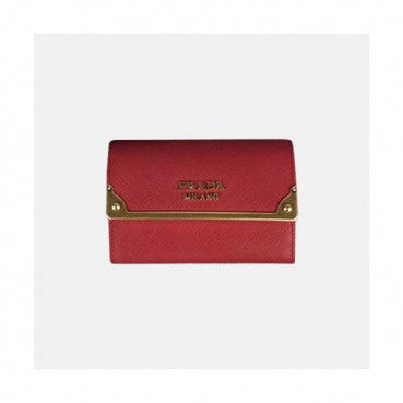 Prada 2019 Ladies Saffiano Leather Wallet 1MH840 -프라다 2019 여성용 사피아노 레더 반지갑 PRAW0130, 12CM,레드