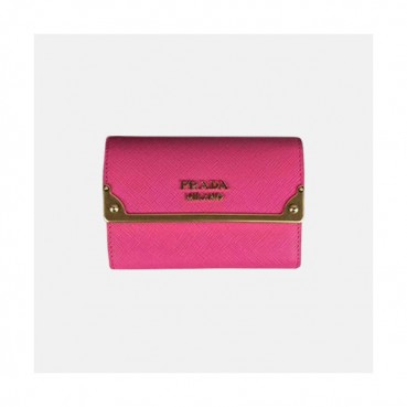 Prada 2019 Ladies Saffiano Leather Wallet 1MH840 -프라다 2019 여성용 사피아노 레더 반지갑 PRAW0127, 12CM,핫핑크