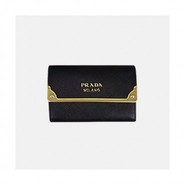 Prada 2019 Ladies Saffiano Leather Wallet 1MH840 -프라다 2019 여성용 사피아노 레더 반지갑 PRAW0126, 12CM,블랙