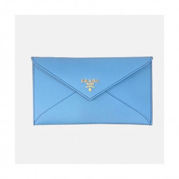 Prada 2019 Ladies Leather Clutch Wallet 1MF175 -프라다 2019 여성용 레더 클러치 장지갑,PRAW0120, 20CM,스카이블루