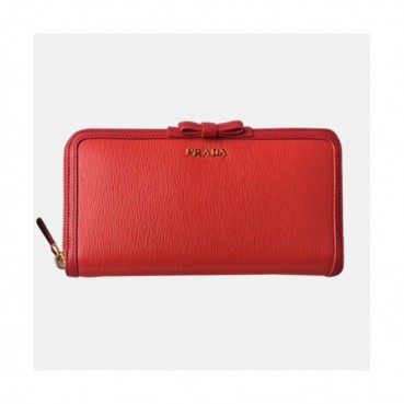 Prada 2019 Ladies Leather Wallet 1ML506 -프라다 2019 여성용 레더 장지갑,PRAW0111, 19CM,레드