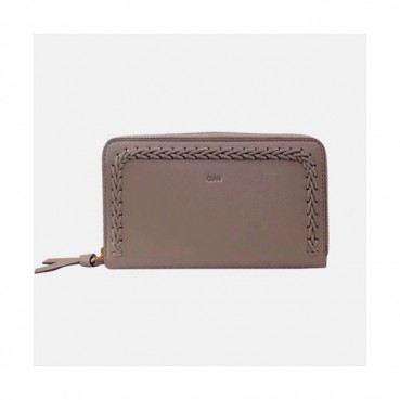 Chloe 2019 Ladies Leather Zip Round Wallet,19cm - 끌로에 2019 여성용 레더 지퍼 라운드 장지갑  CLW0007,19CM,베이지그레이